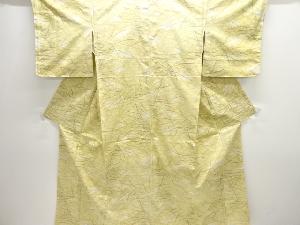 未使用品　草葉模様織り出し十日町紬着物